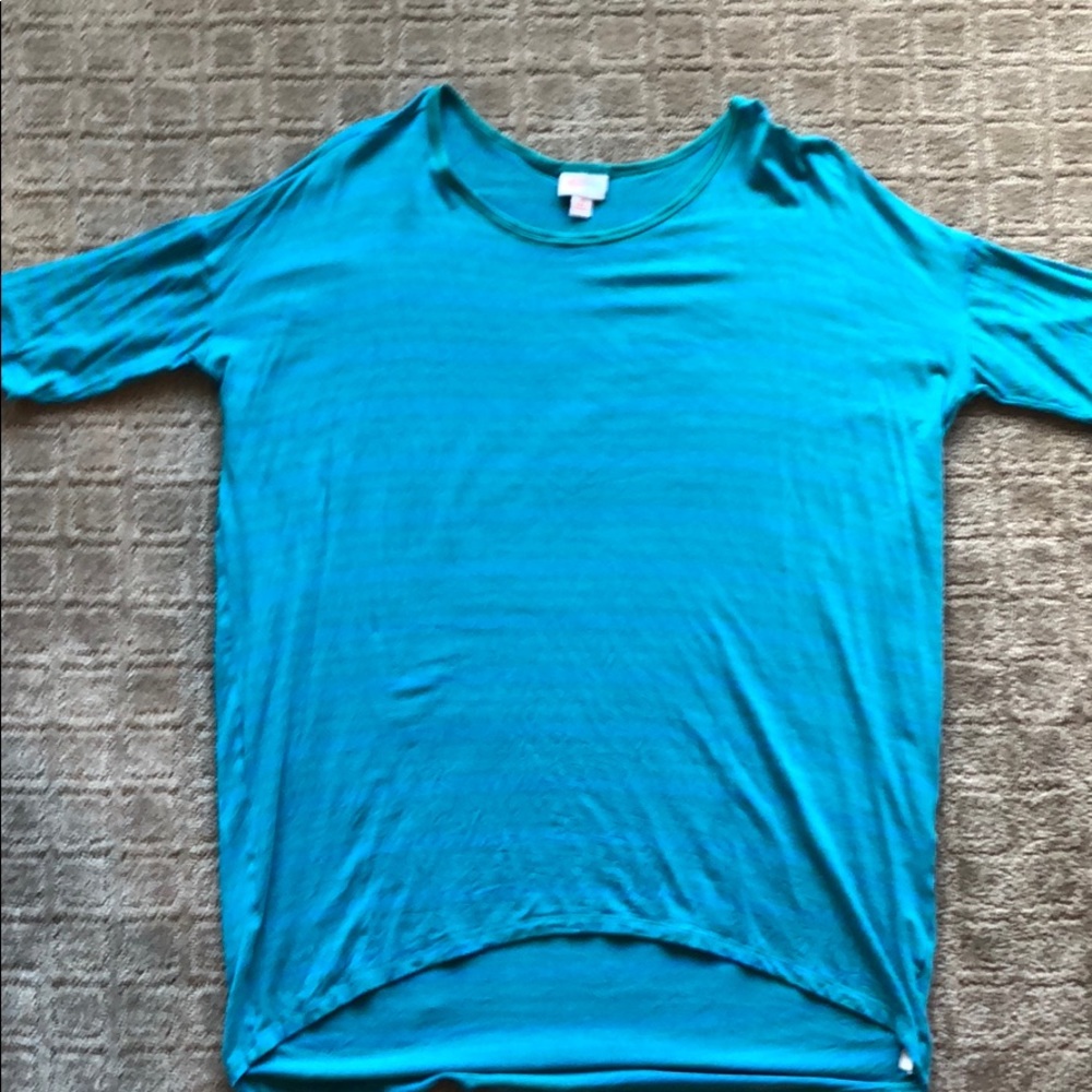 Lula Roe Irma XS blue/green striped